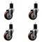 Service Caster 3.5'' SS Maroon Poly Wheel Swivel 1-3/4'' Expanding Stem Caster Set, 4PK SCC-SSEX20S3514-PPUB-MRN-134-4 - alternate 1